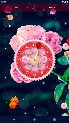 Rose Clock 4K Live Wallpaper android App screenshot 1